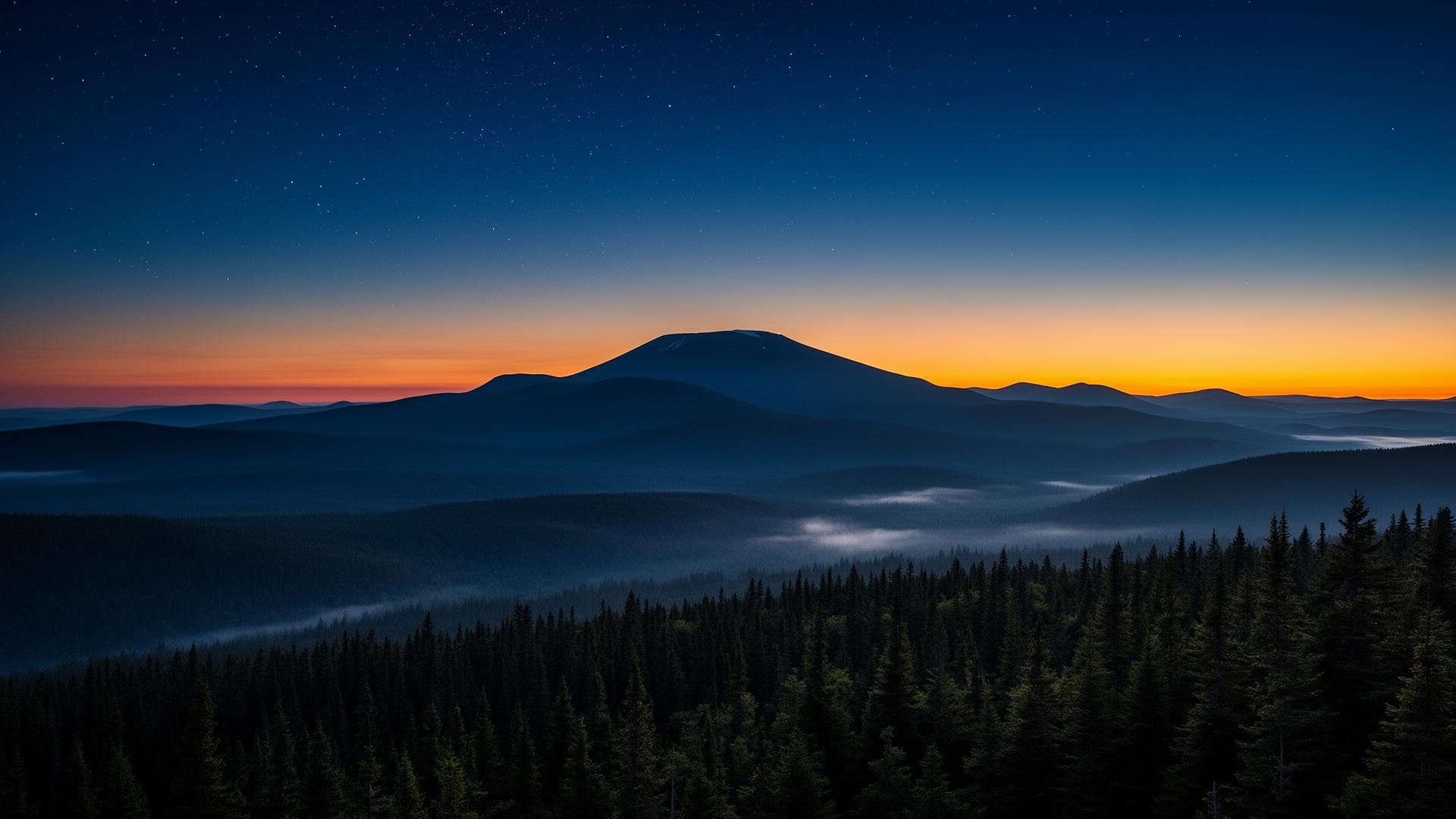 Mont Mégantic au crépuscule